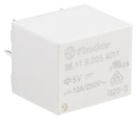 361190054011 Finder PCB Mount Power Relay, 5V dc Coil, 10A Switching Current, SPDT