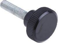 702-7538 RS PRO Black Knurled Clamping Knob, M5, Threaded Stud