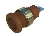 972356105 Hirschmann Test & Measurement Brown Male Banana Connector, 4 mm Connector, Tab Termination, 32A, 1kV, Gold Plating