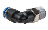 qsl-14-6 Festo QS Series Elbow Threaded Adaptor, R 1/4 Male to Push In 6 mm, Threaded-to-Tube Connection Style, 153047