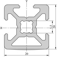 264-7859 RS PRO Silver Aluminium, Anodized Profile Strut, 20 x 20 mm, 6mm Groove, 3m Length