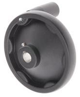 90915 Rose+Krieger Black Die Cast Aluminium Hand Wheel, 100mm diameter