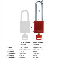 150345 Brady LOTO-99 Padlock Anodised Aluminium, Steel Safety Padlock, 6.35mm Shackle, 38.00mm Body