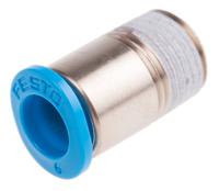qsm-18-6-i Festo QS Series Straight Threaded Adaptor, R 1/8 Male to Push In 6 mm, Threaded-to-Tube Connection Style, 153318