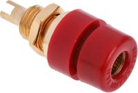 930166701 Hirschmann Test & Measurement Red Female Banana Socket, 4 mm Connector, Solder Termination, 32A, 30 V ac, 60V dc, Gold