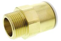22mc34brass John Guest Brass Pipe Fitting, Straight Push Fit Coupler, Male 3/4in to Female 22mm