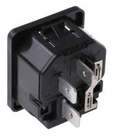 62004310 Schurter C14 Snap-In IEC Connector Male, 10A, 250 V