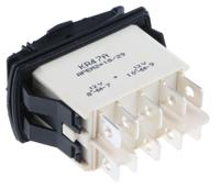 kr47cakddg APEM Illuminated DPDT, (On)-Off-(On) Rocker Switch Panel Mount