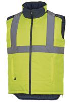 fidjihvjmxg Delta Plus Fluorescent Yellow-Navy Blue Polyurethan-coated Oxford Hi Vis Vest, XL