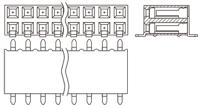 ssm-120-l-dh Samtec SSM Series Right Angle Surface Mount PCB Socket, 40-Contact, 2-Row, 2.54mm Pitch, Solder Termination