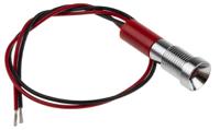 723-9426 RS PRO Red Panel Mount Indicator, 24V dc, 8mm Mounting Hole Size, Lead Wires Termination, IP67