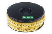 812-1091 RS PRO Slide On Cable Markers, Black on Yellow, Pre-printed "7", 3.5 → 7mm Cable