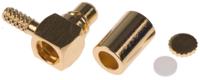 mmcx1112a1-3gt30g-14-50 Amphenol RF, Plug Cable Mount MMCX Connector, 50Ω, Crimp Termination, Right Angle Body