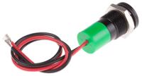 703-9099 RS PRO Green Panel Mount Indicator, 6 → 36V dc, 14mm Mounting Hole Size, Lead Wires Termination, IP67