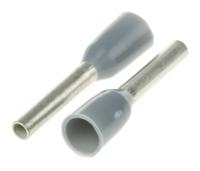 966067-5 TE Connectivity Insulated Crimp Bootlace Ferrule, 8mm Pin Length, 1.2mm Pin Diameter, 0.75mm² Wire Size, Grey