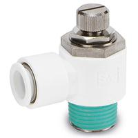 as2201f-01-08w2 SMC AS2 Series Threaded Pneumatic Silencer & Exhaust Restrictor Function Fitting, R 1/8 Inlet Port, 8mm Tube Inlet