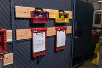 kitslimview-redpermit-display-station Brady Red 12-Lock Steel Group Lockout & Permit Control, 8.38mm Shackle