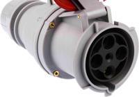 3186346 Scame IP66, IP67 Red Cable Mount 3P + E Industrial Power Socket, Rated At 63A, 415 V