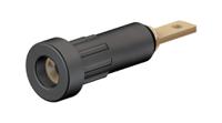 231011-21 Staubli Black Socket Banana Socket, 4 mm Connector, Press Fit Termination, 10A, 30 → 60V, Gold Plating