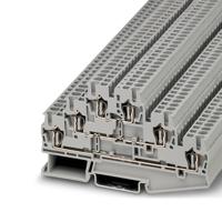 3036042 Phoenix Contact Clipline Series Grey Feed Through Terminal Block, 4mm², Triple-Level, Spring Clamp Termination