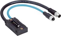 nansx-aaacaezz1 SICK Male 17 way M12 Male Connector to Female 4 way M12 Female Connector Connector Cable, 300 mm