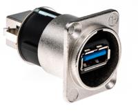 nausb3 Neutrik USB 3.0 Feedthrough Gender Changer for use with USB 3.0 Connectors