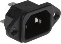 488-191 RS PRO C14 Panel Mount IEC Connector Male, 10A, 250 V