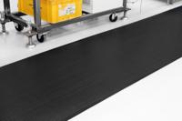 rr010010w Coba Europe Black Anti-Slip Natural Rubber Mat, Wide Fluted Ribs Finish 10m x 0.9m x 3mm
