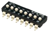ikd0803101 APEM 8 Way Surface Mount DIP Switch SPST, Raised Actuator Slide Actuator