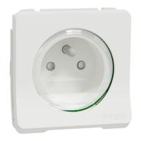 mur39133 Schneider Electric White 1 Gang Plug Socket, 2 Poles, 16A, French 2P, Indoor, Outdoor Use