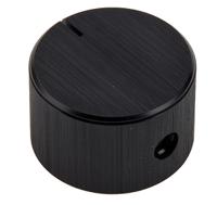 498-839 RS PRO 22mm Black Potentiometer Knob for 6.4mm Shaft Splined
