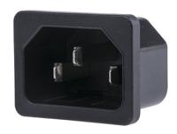61004310 Schurter C14 Snap-In IEC Connector Male, 15A, 250 V