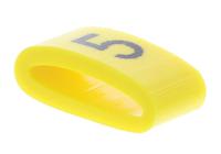 901-10483 HellermannTyton Ovalgrip Slide On Cable Markers, Black on Yellow, Pre-printed "5", 2.5 → 6mm Cable,