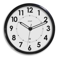 11097 Orium Black Radio Controlled Analog Wall Clock, 36cm Diameter
