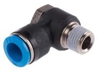 qslv-14-10 Festo QS Series Elbow Threaded Adaptor, R 1/4 Male to Push In 10 mm, Threaded-to-Tube Connection Style, 153092