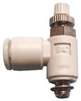 as1201f-m5-06d SMC AS Series Threaded Speed Controller, M5 x 0.8 Male Inlet Port x M5 x 0.8 Male Outlet Port x 6mm Tube Outlet Port