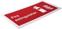 763-1973 Plastic Fire Safety Sign, Fire extinguisher With English Text
