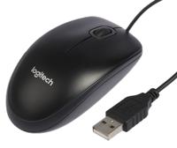 910-003357 Logitech B100 3 Button Wired Optical Mouse Black