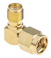 878-2362 RS PRO Right Angle 50Ω RF Adapter SMA Plug to SMA Socket 12.4GHz