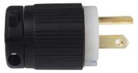 860-6738 RS PRO USA Mains Plug, 15A Black, Cable Mount Nylon Cage Clamp, 125 V