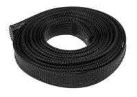 408-215 RS PRO Expandable Braided PET Black Cable Sleeve, 20mm Diameter, 5m Length