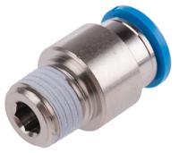 qs-14-10-i Festo QS Series Straight Threaded Adaptor, R 1/4 Male to Push In 10 mm, Threaded-to-Tube Connection Style, 153018
