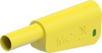 662023-20 Staubli Green/Yellow Plug Test Plug, Solder Termination, 32A, 1kV, Gold Plating