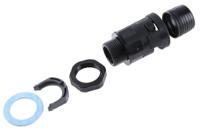 bvnv-p137 PMA Straight, Conduit Fitting, 17mm Nominal Size, PG13.5, PA 6, Black IP68 rating