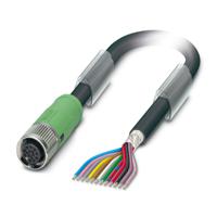 1430145 Phoenix Contact Female 12 way M12 to 12 way Free End Sensor Actuator Cable, 5 m