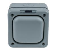 k56401gry MK Electric Grey Outdoor Light Switch, 2 Way, 1 Gang, Masterseal