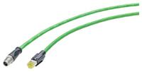 6xv18785tn50 Siemens, 50m Cat6a, Green M12 to Male RJ45, Aluminium foil with a braided tin-plated copper wire screen Shielded,