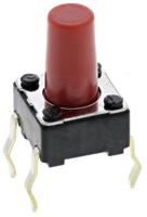sttskhhbs Alps Alpine Red Keyboard Switch, SPST 50 mA @ 12 V dc 6mm Snap-In
