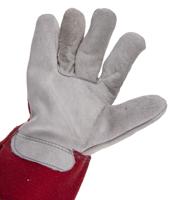 508-1341 Polyco Healthline Premium Chrome Rigger Red Cotton, Leather Work Gloves, Size 9