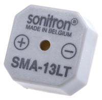 sma-13lt-p75 Sonitron 82dB Through Hole Continuous Internal Buzzer, 14 x 14 x 6.5mm, 1.5V dc Min, 15V dc Max